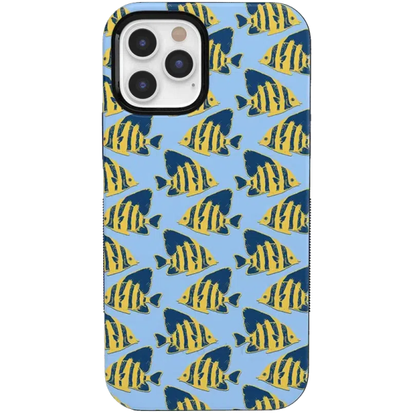 Something's Fishy | Navy Blue & Yellow Fish Print Case