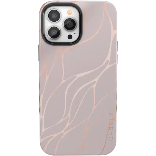 Midnight Ride | Pink and Gold Metallic Waves Case