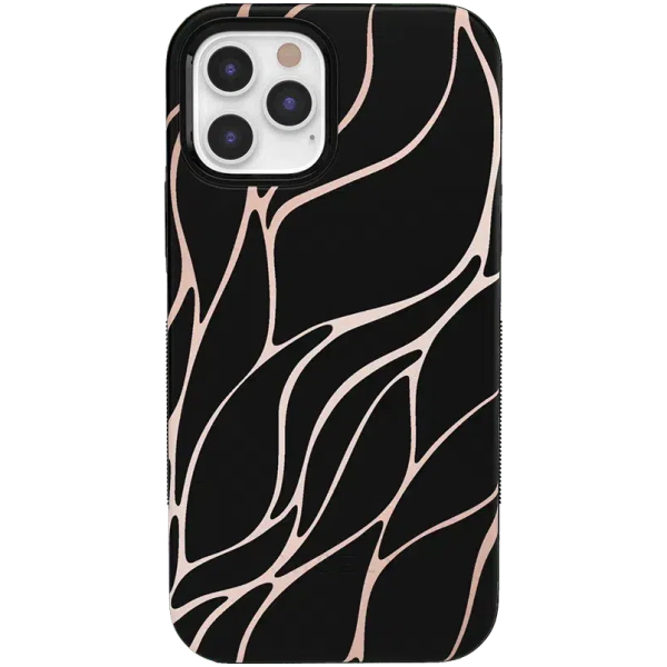 Midnight Ride | Black and Gold Metallic Waves Case